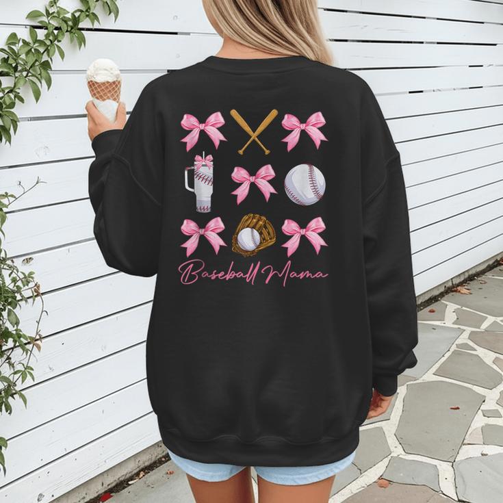 Baseball Mama Era Bows Baseball Mom Women Women's Sweatshirt Back Print Baseball Mama Era Bows Baseball Mom Women Women's Sweatshirt Back Print