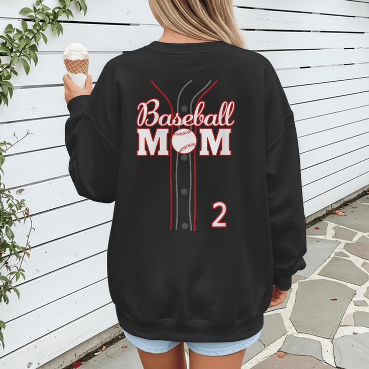 Baseball Mom 2 Number 2 Jersey Team Numbered Jersey Women's Sweatshirt Back Print Baseball Mom 2 Number 2 Jersey Team Numbered Jersey Women's Sweatshirt Back Print
