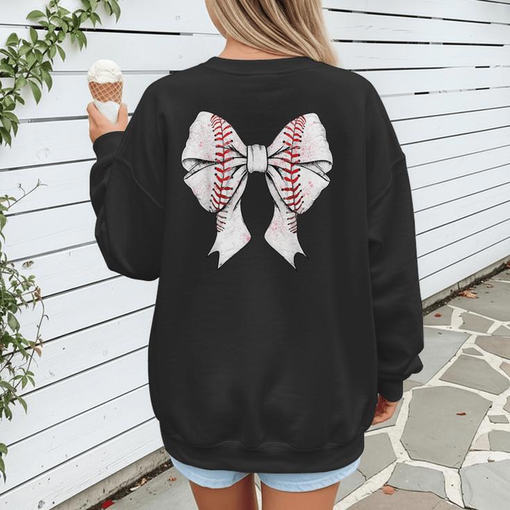 Baseball Mom Coquette Bow Mother's Day Baseball Mom Tees Women's Sweatshirt Back Print