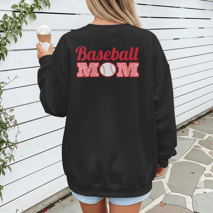 Baseball Mom Cute Mother Fans Baseball Graphic Women's Sweatshirt Back Print