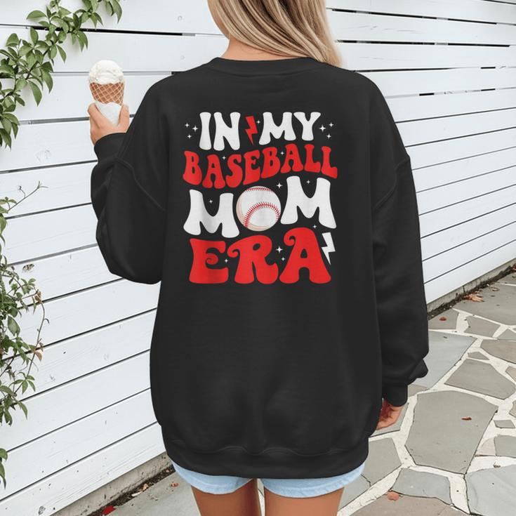 In My Baseball Mom Era Cute Groovy Baseball Women's Sweatshirt Back Print
