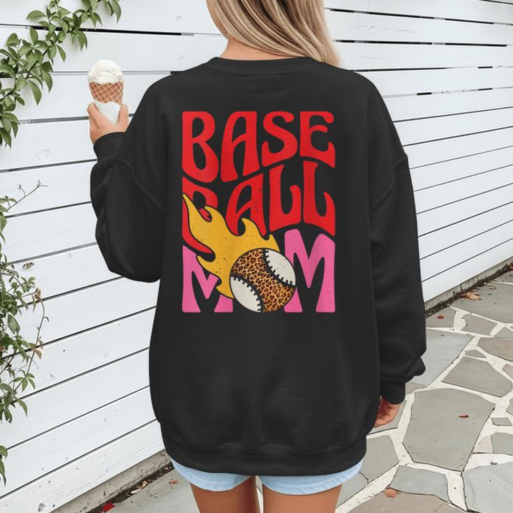 Baseball Mom Game Day Trendy Pink Leopard Mama Women's Sweatshirt Back Print Baseball Mom Game Day Trendy Pink Leopard Mama Women's Sweatshirt Back Print