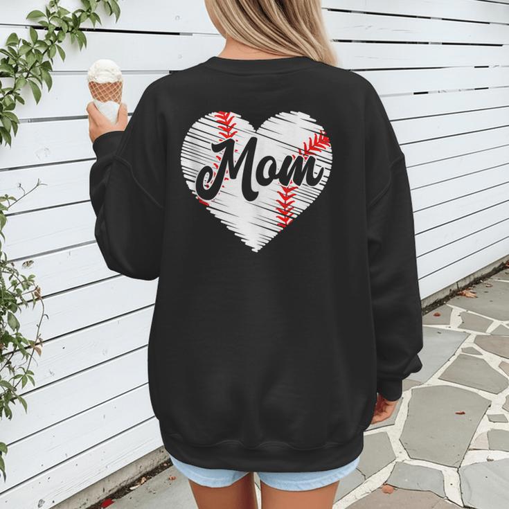 Baseball Mom Heart Mother's Day Mom Grandma Mama Boys Girls Women's Sweatshirt Back Print Baseball Mom Heart Mother's Day Mom Grandma Mama Boys Girls Women's Sweatshirt Back Print