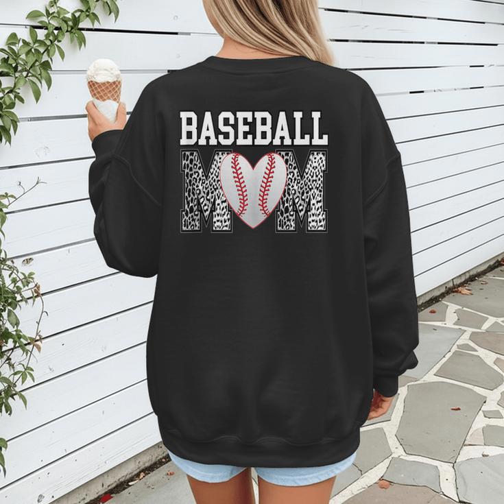 Baseball Mom Heart Sports Mom Women's Sweatshirt Back Print Baseball Mom Heart Sports Mom Women's Sweatshirt Back Print