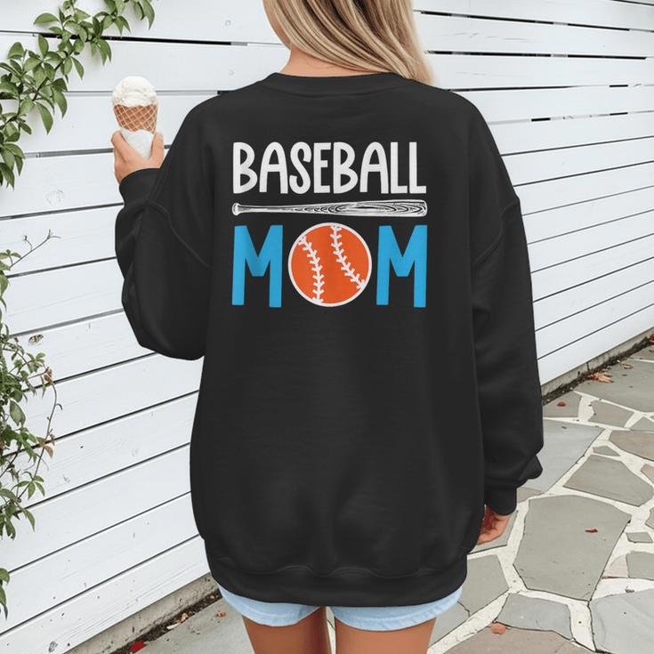 Baseball Mom Leopard Print Baseball Mama Women Mother's Day Women's Sweatshirt Back Print
