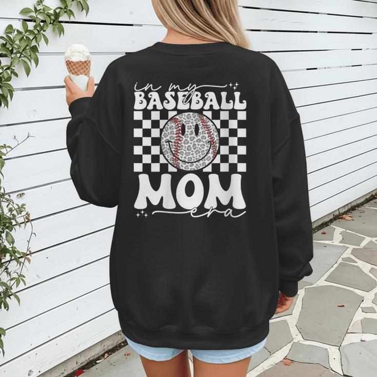 In My Baseball Mom Mama Era Leopard Mom Baseball Women's Sweatshirt Back Print