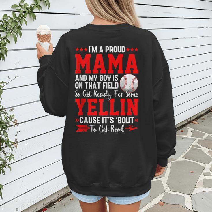Baseball Mom Mama Baseball Lover Sport Mother's Day Women's Sweatshirt Back Print Baseball Mom Mama Baseball Lover Sport Mother's Day Women's Sweatshirt Back Print