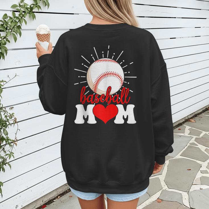 Baseball Mom Mama Mother's Day Sport Lover Women's Sweatshirt Back Print Baseball Mom Mama Mother's Day Sport Lover Women's Sweatshirt Back Print