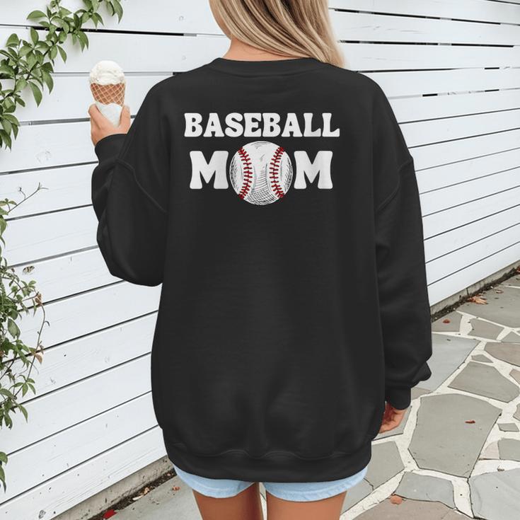 Baseball MOM Mother's Day Baseball Game Cheer Mom Women's Sweatshirt Back Print