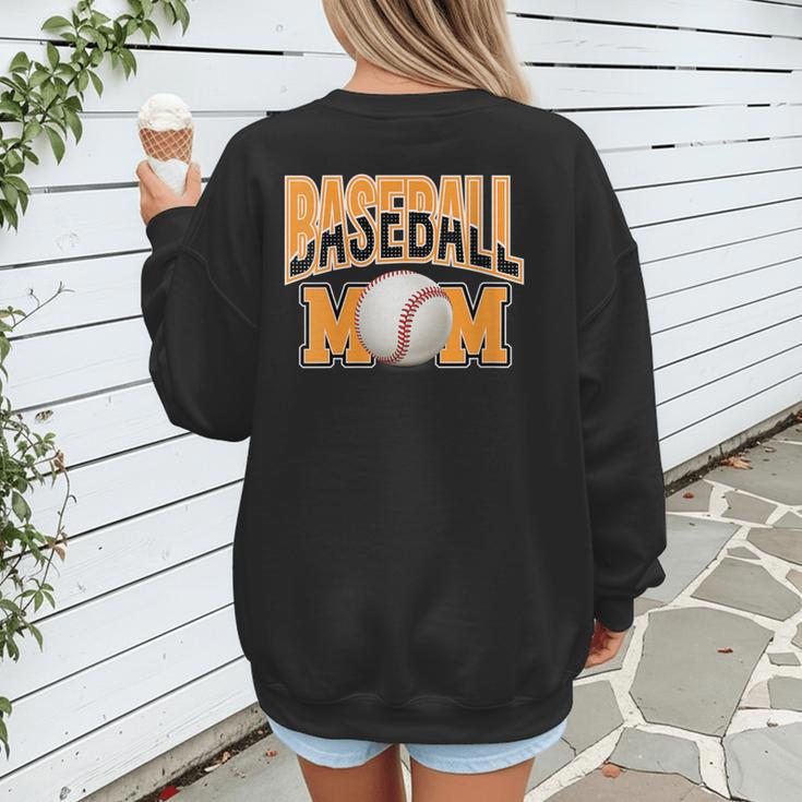 Baseball Mom Sports Orange Women's Sweatshirt Back Print