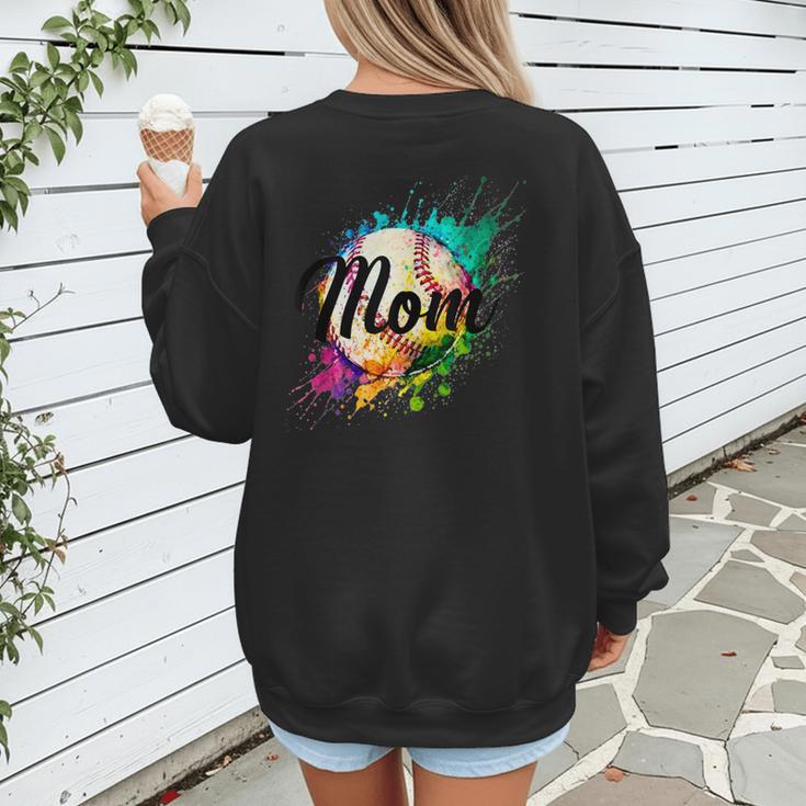 Baseball Mom USA American Baseball Graphic Women's Sweatshirt Back Print Baseball Mom USA American Baseball Graphic Women's Sweatshirt Back Print