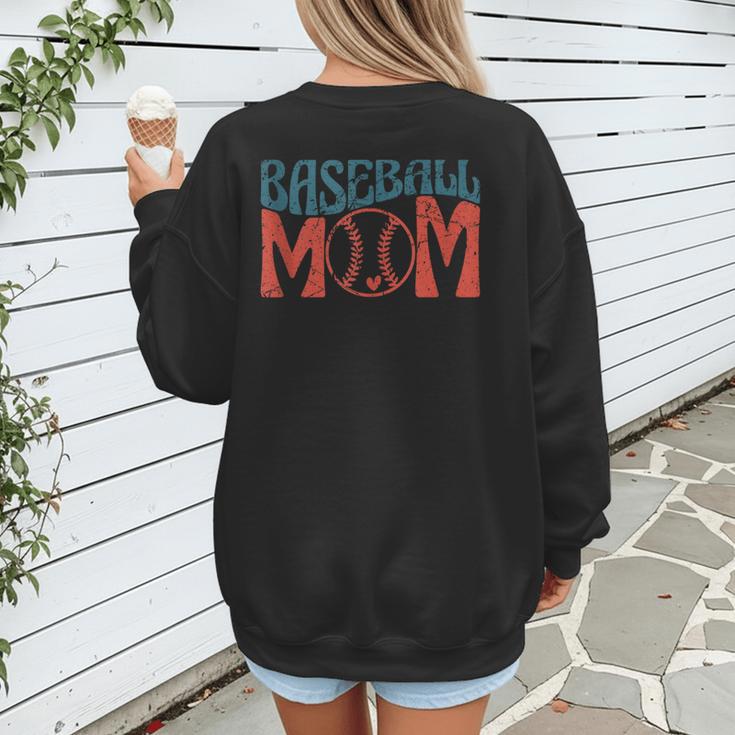 Baseball Mom Vintage Baseball Women's Sweatshirt Back Print Baseball Mom Vintage Baseball Women's Sweatshirt Back Print