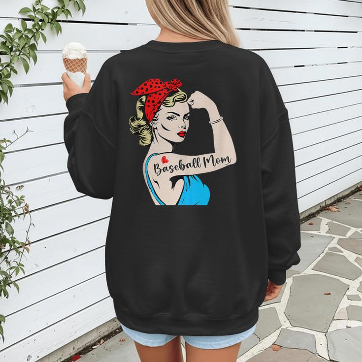 Baseball Mom Woman Baseball Sport Lover Women's Sweatshirt Back Print