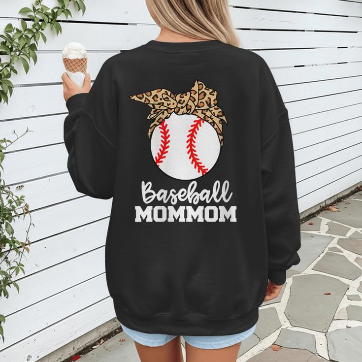 Baseball MomMom Baseball Player Leopard Mom Mom Women's Sweatshirt Back Print Baseball MomMom Baseball Player Leopard Mom Mom Women's Sweatshirt Back Print
