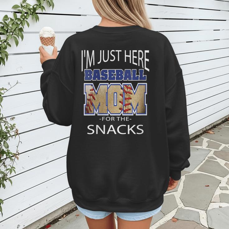 Baseball Sport I’m Just Here For The Snacks Baseball Mom Women's Sweatshirt Back Print Baseball Sport I’m Just Here For The Snacks Baseball Mom Women's Sweatshirt Back Print
