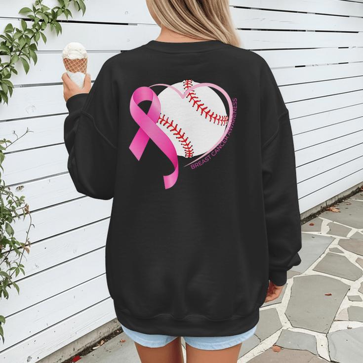 Breast Cancer Awareness Baseball Mom Women's Sweatshirt Back Print