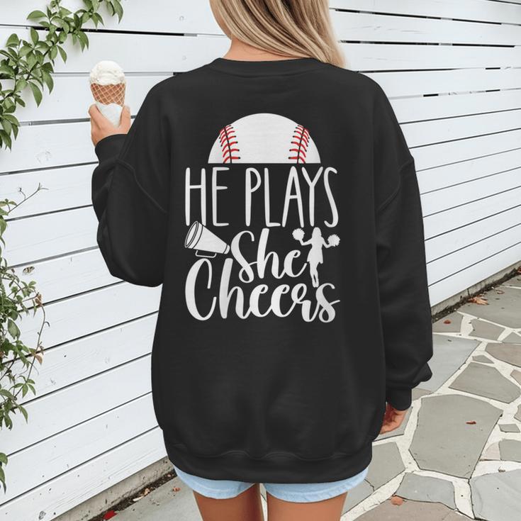 Cheer Baseball Mom Baseball And Cheer Mother Women's Sweatshirt Back Print