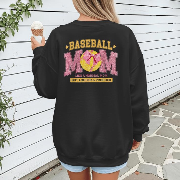 Coquette Baseball Mom Bow Like A Normal Mom But Mother's Day Women's Sweatshirt Back Print Coquette Baseball Mom Bow Like A Normal Mom But Mother's Day Women's Sweatshirt Back Print