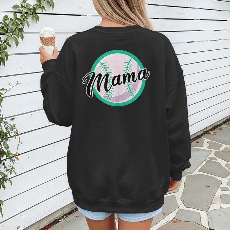 Cute Mama Script Font On Baseball Mom Women's Sweatshirt Back Print Cute Mama Script Font On Baseball Mom Women's Sweatshirt Back Print