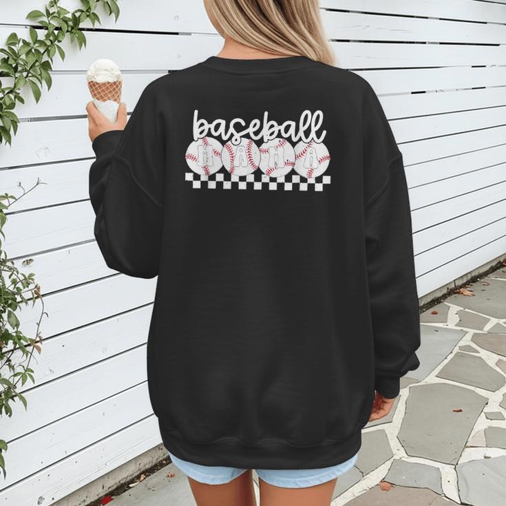 Cute Sports Baseball Mom Game Day Women's Sweatshirt Back Print Cute Sports Baseball Mom Game Day Women's Sweatshirt Back Print