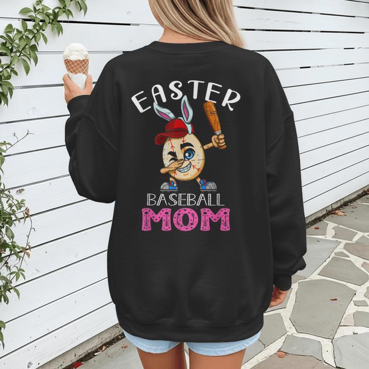 Dabbing Easter Baseball Mom Mother's Day Bunny Sunday Egg Women's Sweatshirt Back Print