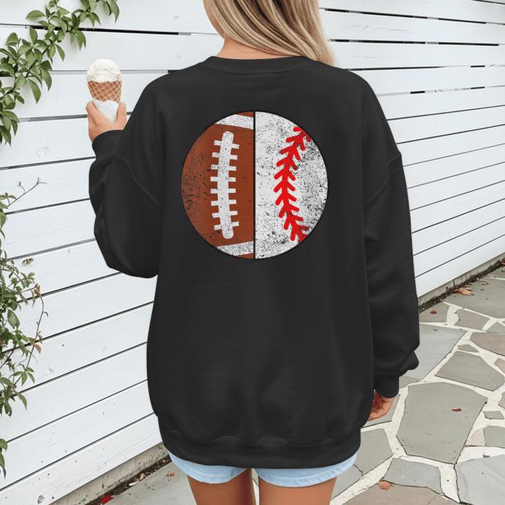 Football Baseball Player Football Baseball Mom Women's Sweatshirt Back Print Football Baseball Player Football Baseball Mom Women's Sweatshirt Back Print
