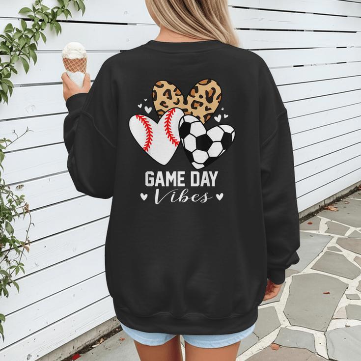 Game Day Vibes Soccer Baseball Mom Heart Women's Sweatshirt Back Print Game Day Vibes Soccer Baseball Mom Heart Women's Sweatshirt Back Print