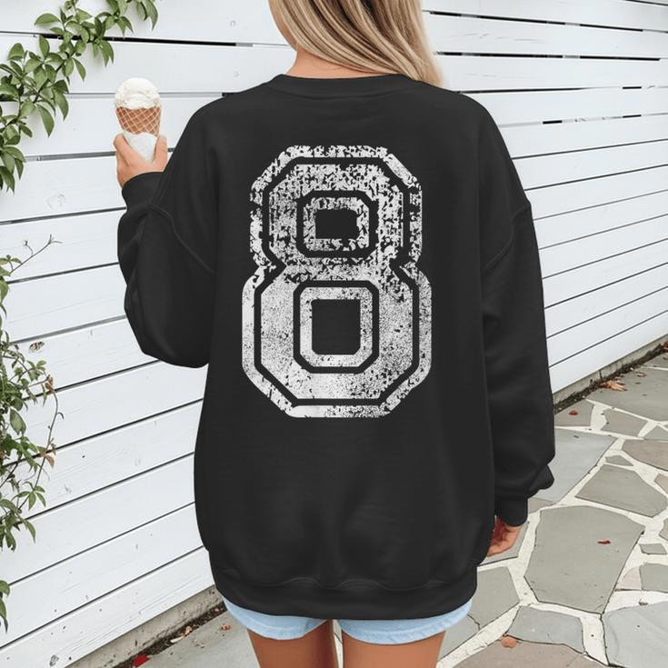 Jersey Number 8 Eight T-Shirt Football Number Baseball Mom Women's Sweatshirt Back Print