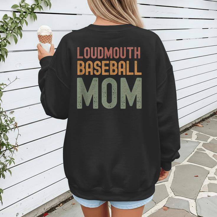 Loudmouth Baseball Mom Sports Cute Text Women's Sweatshirt Back Print Loudmouth Baseball Mom Sports Cute Text Women's Sweatshirt Back Print