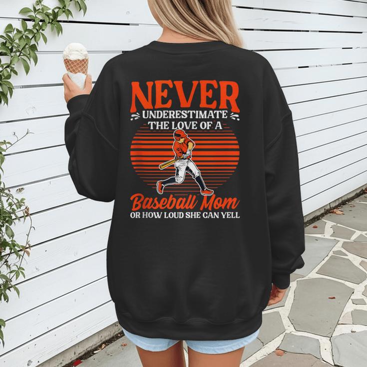 Love Of A Baseball Mom Pitcher Catcher Baseball Player Women's Sweatshirt Back Print Love Of A Baseball Mom Pitcher Catcher Baseball Player Women's Sweatshirt Back Print