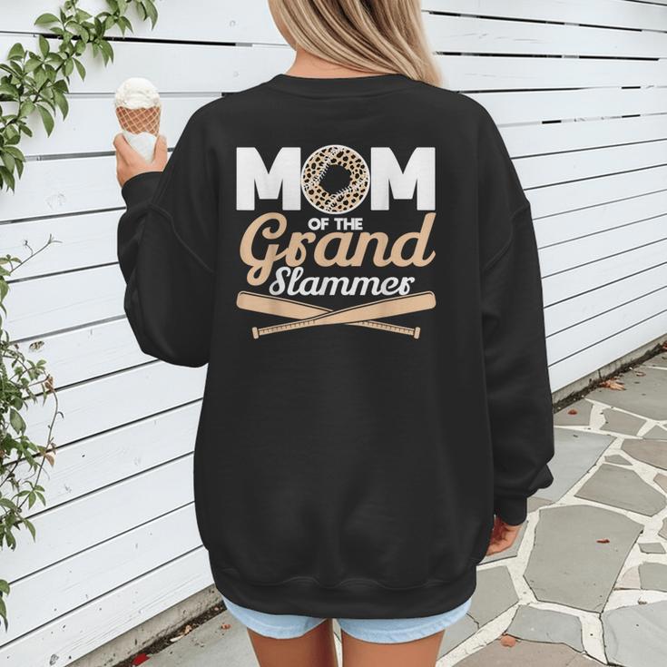 Mom Of The Grand Slammer Leopard Baseball Mom Women's Sweatshirt Back Print Mom Of The Grand Slammer Leopard Baseball Mom Women's Sweatshirt Back Print