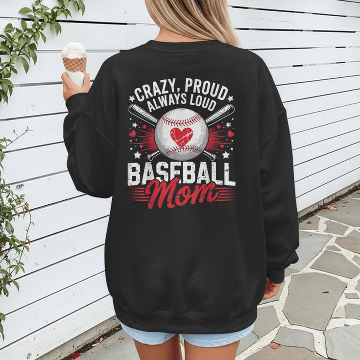 Proud Baseball Mom For Women Mom Baseball Mama Women's Sweatshirt Back Print