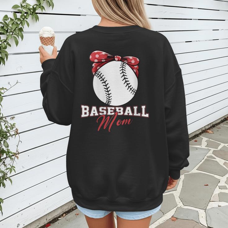 Softball Baseball Mom Floral Tee Mother's Day Women's Sweatshirt Back Print