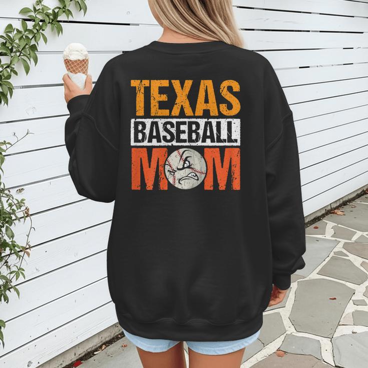 Texas Baseball Mom Design Baseball Player And Baseball Women's Sweatshirt Back Print Texas Baseball Mom Design Baseball Player And Baseball Women's Sweatshirt Back Print