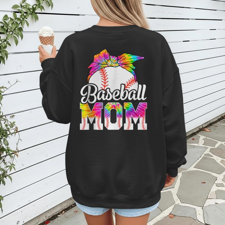 Tie Dye Baseball Mom Baseball Mama Sport Mother's Day Women's Sweatshirt Back Print Tie Dye Baseball Mom Baseball Mama Sport Mother's Day Women's Sweatshirt Back Print