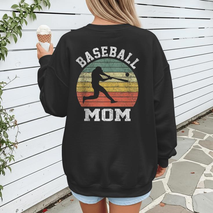 Vintage Baseball Mom Baseball Lover Women's Sweatshirt Back Print