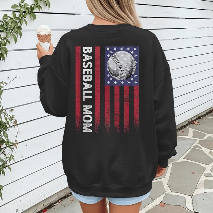Vintage Baseball Mom Proud Family Summer Baseball Player Women's Sweatshirt Back Print