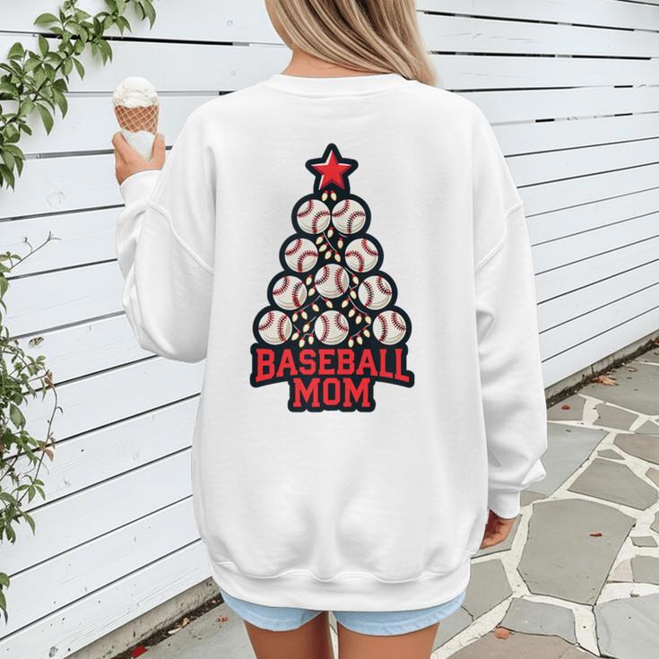 Baseball Christmas Tree Proud Baseball Mom Tee Women's Sweatshirt Back Print Baseball Christmas Tree Proud Baseball Mom Tee Women's Sweatshirt Back Print