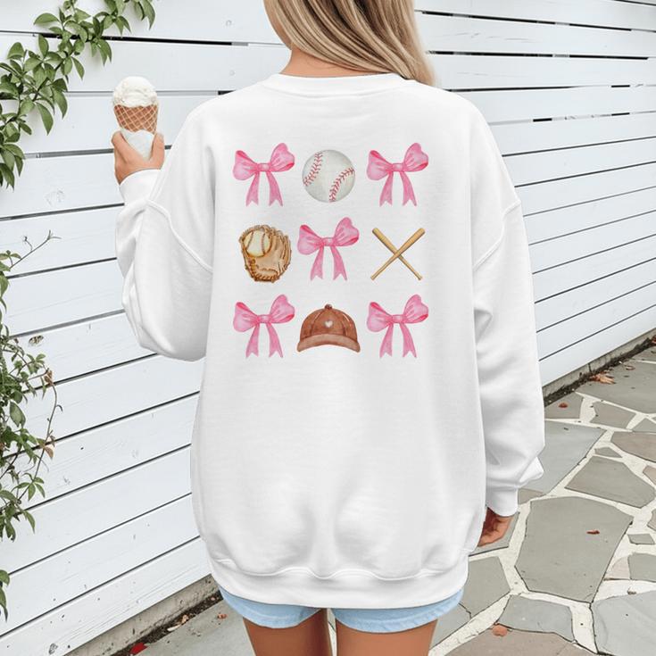 Baseball Coquette Bow Baseball Mama Baseball Mom Premium Women's Sweatshirt Back Print Baseball Coquette Bow Baseball Mama Baseball Mom Premium Women's Sweatshirt Back Print
