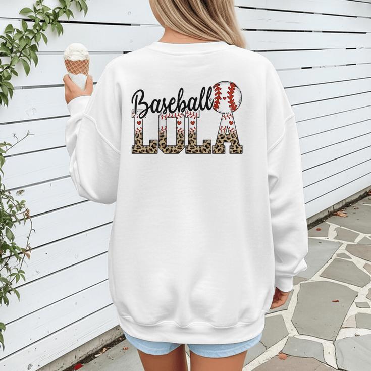 Baseball Lola Women BallPark Lola Baseball Mom Mother's Day Women's Sweatshirt Back Print