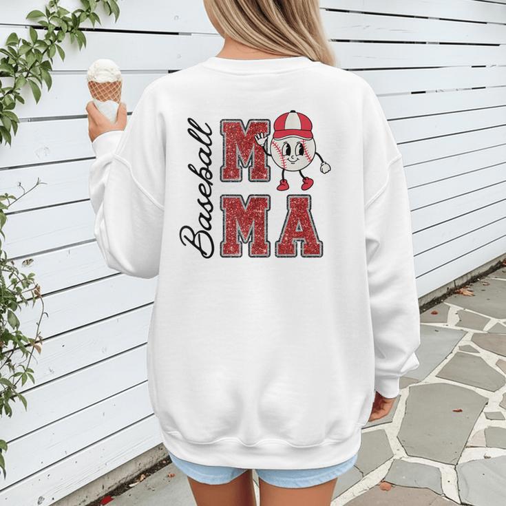 Baseball Mama Baseball Mom Game Day Senior Night Women's Sweatshirt Back Print Baseball Mama Baseball Mom Game Day Senior Night Women's Sweatshirt Back Print