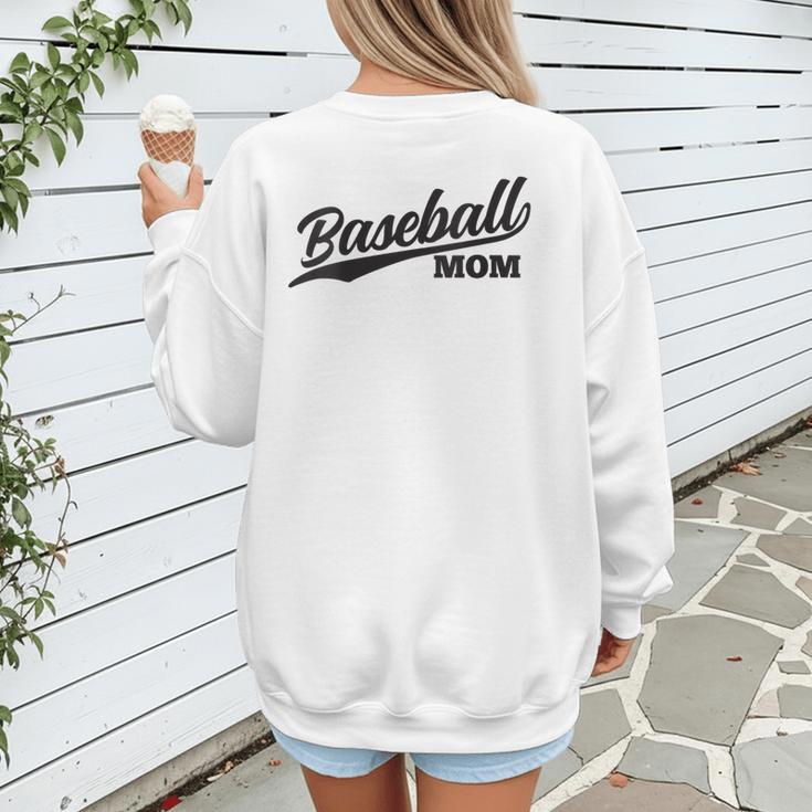 Baseball Mom 1970s Retro Cursive Font Women's Sweatshirt Back Print Baseball Mom 1970s Retro Cursive Font Women's Sweatshirt Back Print