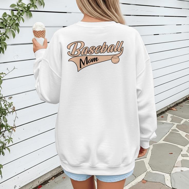Baseball Mom Best Mama Cute Throwback Classic Women's Sweatshirt Back Print