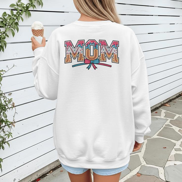 Baseball Mom Coquette Bow Mommy Ice Cream Mother's Day Mom Women's Sweatshirt Back Print Baseball Mom Coquette Bow Mommy Ice Cream Mother's Day Mom Women's Sweatshirt Back Print