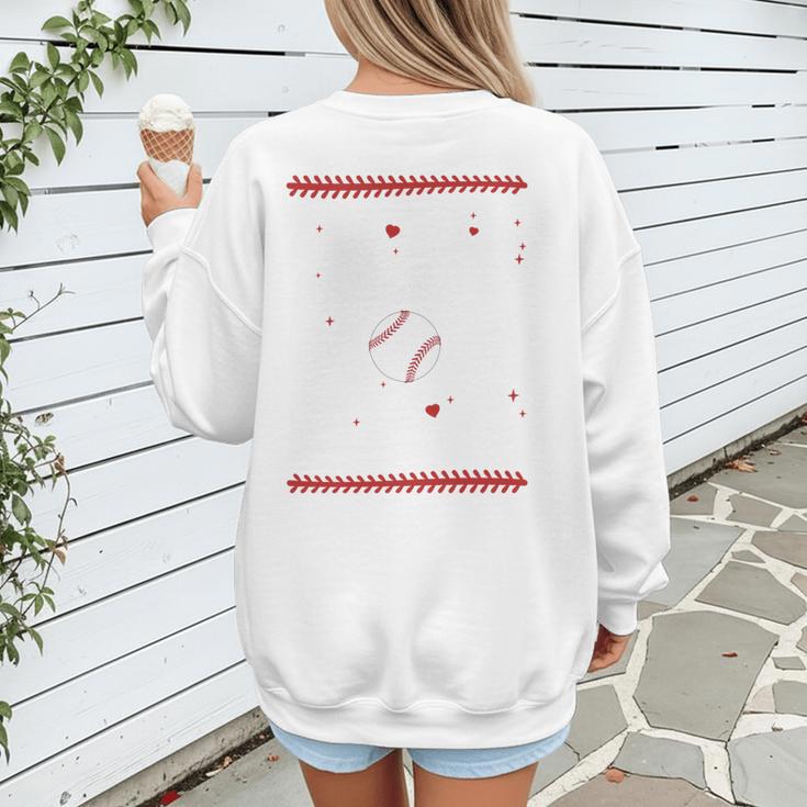 In My Baseball Mom Era Groovy Baseball Mom Team Mother's Day Women's Sweatshirt Back Print