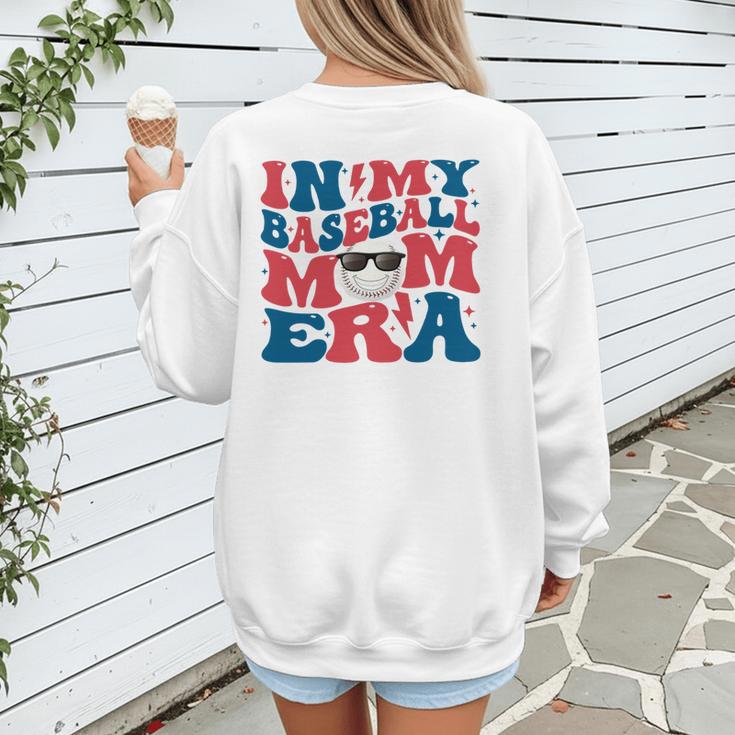In My Baseball Mom Era Smile Face Retro Women's Sweatshirt Back Print