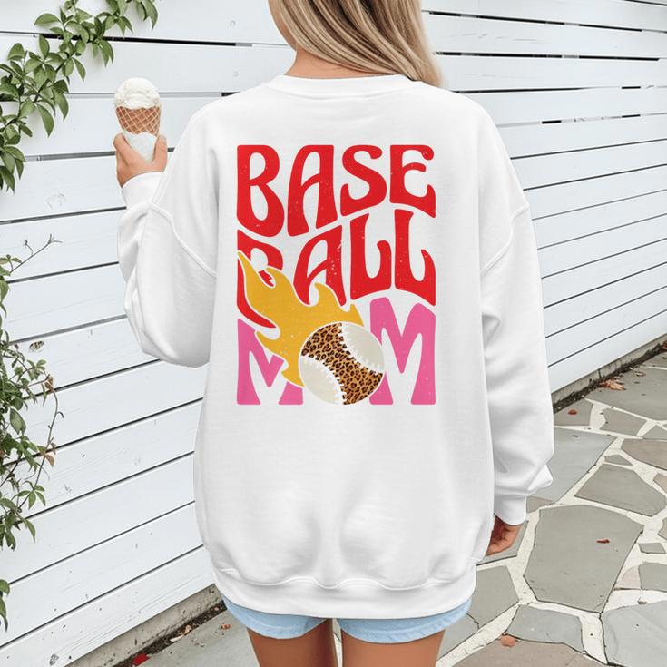 Baseball Mom Game Day Trendy Pink Leopard Mama Premium Women's Sweatshirt Back Print Baseball Mom Game Day Trendy Pink Leopard Mama Premium Women's Sweatshirt Back Print