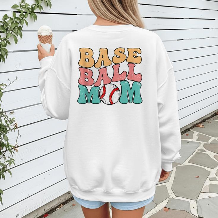 Baseball Mom Groovy Baseball Mom Women's Sweatshirt Back Print Baseball Mom Groovy Baseball Mom Women's Sweatshirt Back Print