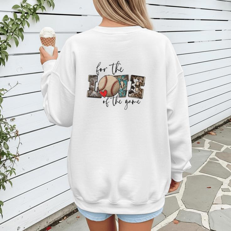 Baseball Mom Leopard For The Love Of The Game Bleached Women Women's Sweatshirt Back Print