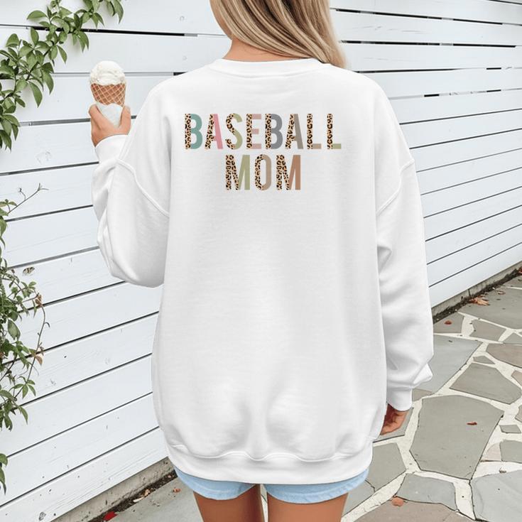 Baseball Mom Leopard Print Baseball Mother's Day Women's Sweatshirt Back Print Baseball Mom Leopard Print Baseball Mother's Day Women's Sweatshirt Back Print